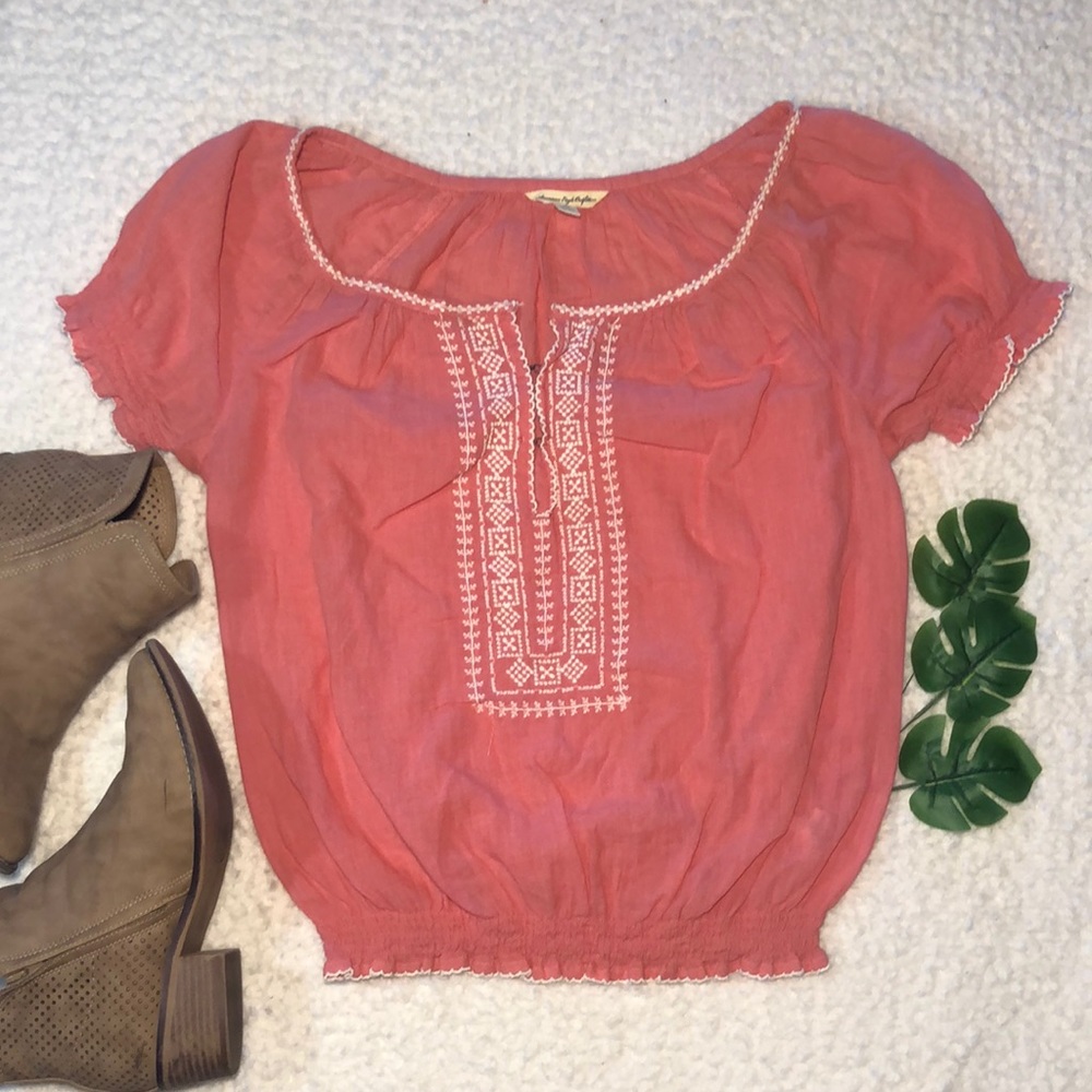 American Eagle Coral‎ Aztec Top